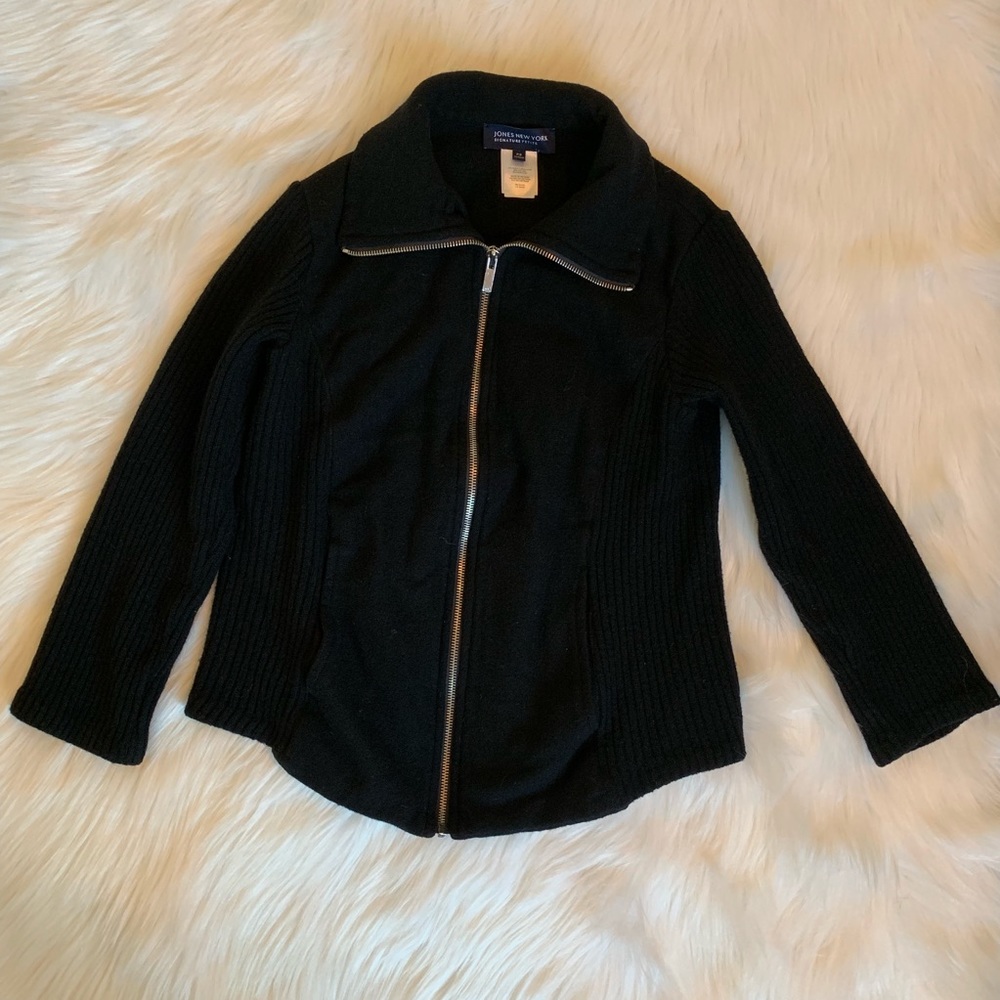 Black Jones New York Signature Petite Sweater